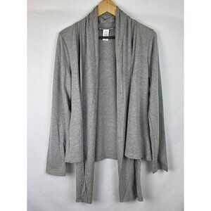 Soft Surroundings Women's Cardigan Size Medium Gray Open Front Take It Easy Top